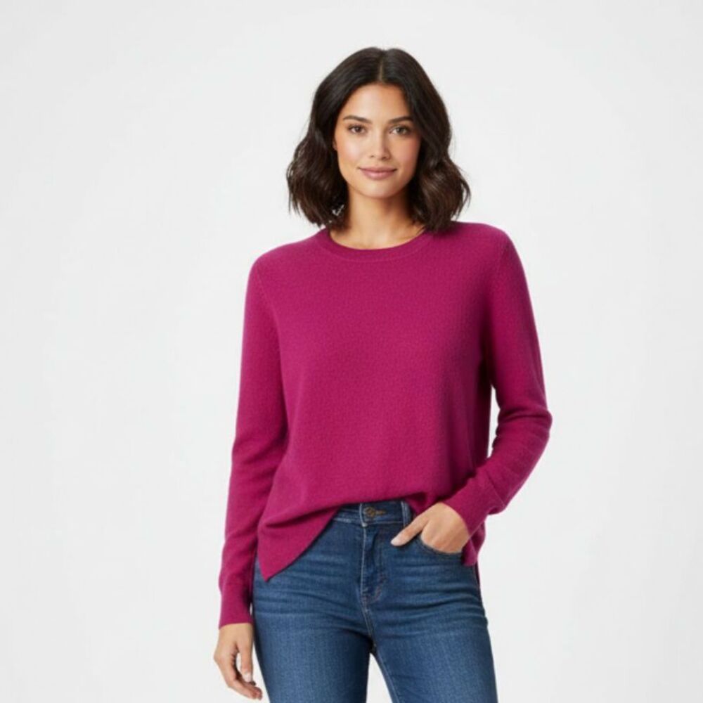 J Crew Pink Teddie Long Sleeve Crew Neck Sweater M